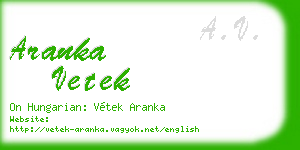 aranka vetek business card