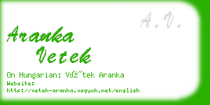 aranka vetek business card